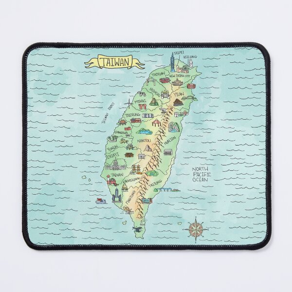 Item preview, Taiwan Map in Digital Watercolor designed and sold by Sheridan T.