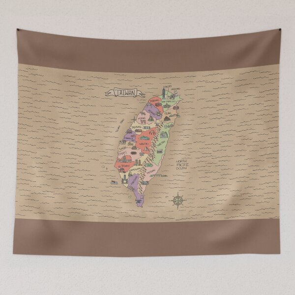 Item preview, Colorful Vintage Taiwan Map designed and sold by Sheridan T.