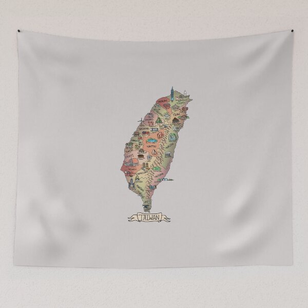 Item preview, Colorful Vintage Illustration of Taiwan (台灣復古風格多彩地圖) designed and sold by Sheridan T.