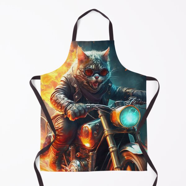 Item preview, Cat Fiery motorcyclist designed and sold by CatCoconut-Art.