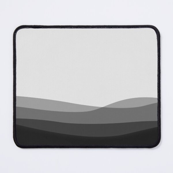 Minimalist Aesthetic White on Black Topographic Lines Abstract Mouse Pad  for Sale by Doa-ibu