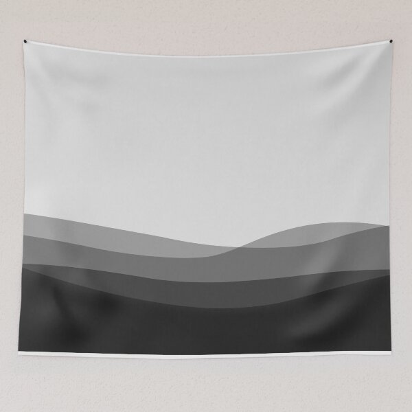 Item preview, Black on White Wave Minimal Clean Abstract Line designed and sold by Doa-ibu.