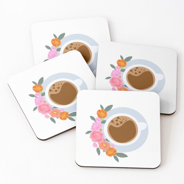 Item preview, a cup of coffee with flower designed and sold by littlepiig.