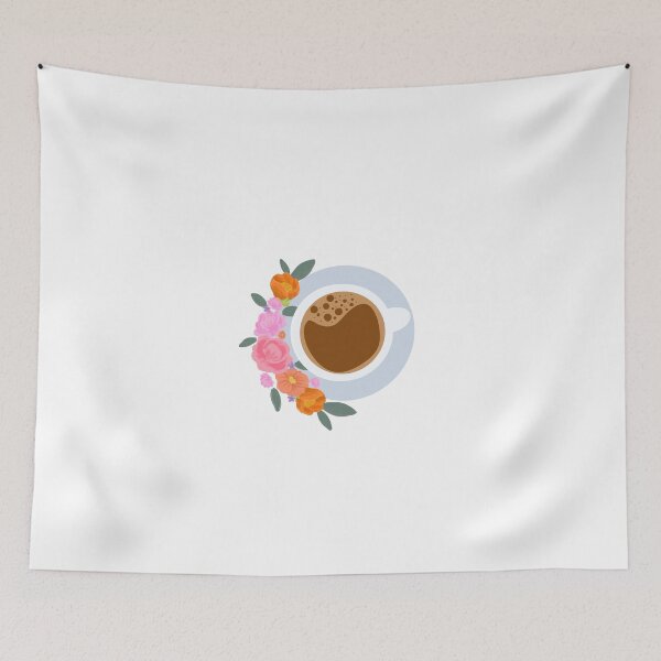 Item preview, a cup of coffee with flower designed and sold by littlepiig.