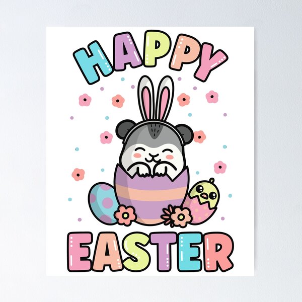 Item preview, Happy Easter Kawaii Bunny Dwarf Hamster Cute Spring Egg Hunting designed and sold by JokeGysen.