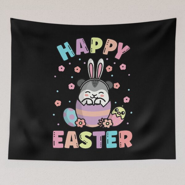 Item preview, Happy Easter Kawaii Bunny Dwarf Hamster Cute Spring Egg Hunting designed and sold by JokeGysen.