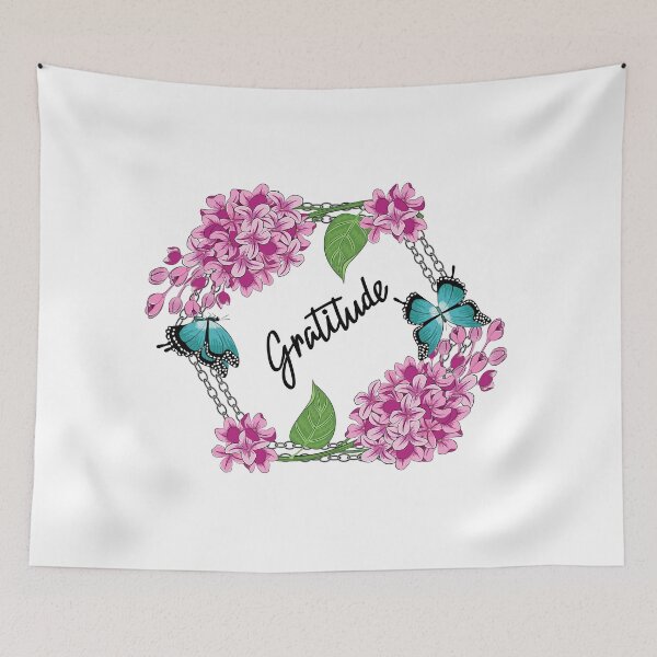 Item preview, Gratitude - Lilacs - Butterflies Floral designed and sold by Ayesha Saleem.