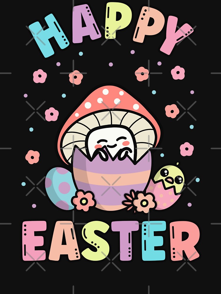 Disover Happy Easter Kawaii Mushroom Cute Spring Egg Hunting | Essential T-Shirt 