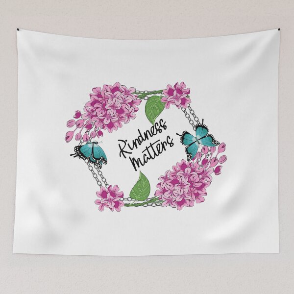 Item preview, Kindness Matters - Lilacs - Butterflies Floral designed and sold by Ayesha Saleem.