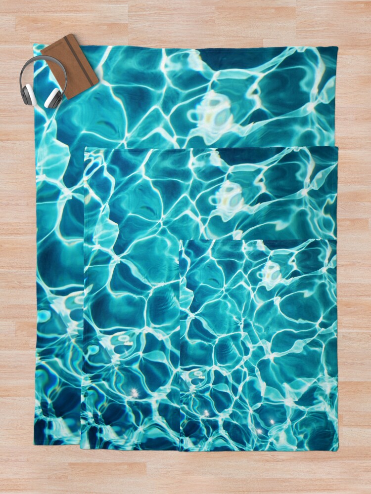 "Turquoise Water Aqua Blue Ripples " Throw Blanket by rosemaryalbo