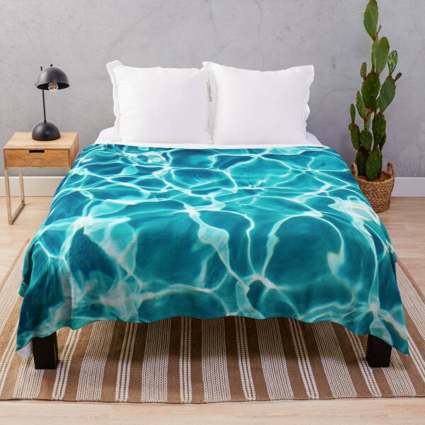 Turquoise Water - Aqua Blue - Ripples Throw Blanket