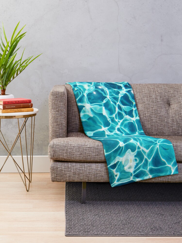 "Turquoise Water Aqua Blue Ripples " Throw Blanket by rosemaryalbo Redbubble