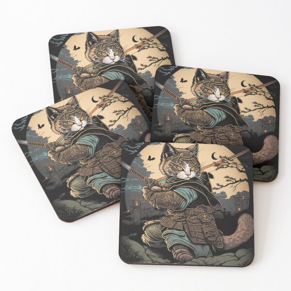 Item preview, The Epic Tale of Samurai Cat: A Thrilling Japanese Illustration designed and sold by trendarmy.