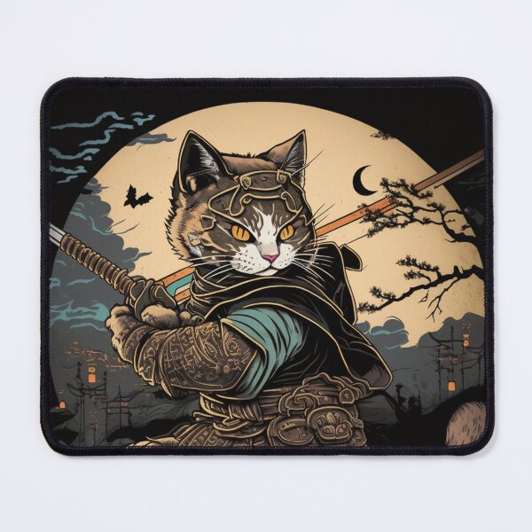 Item preview, The Epic Tale of Samurai Cat: A Thrilling Japanese Illustration designed and sold by trendarmy.
