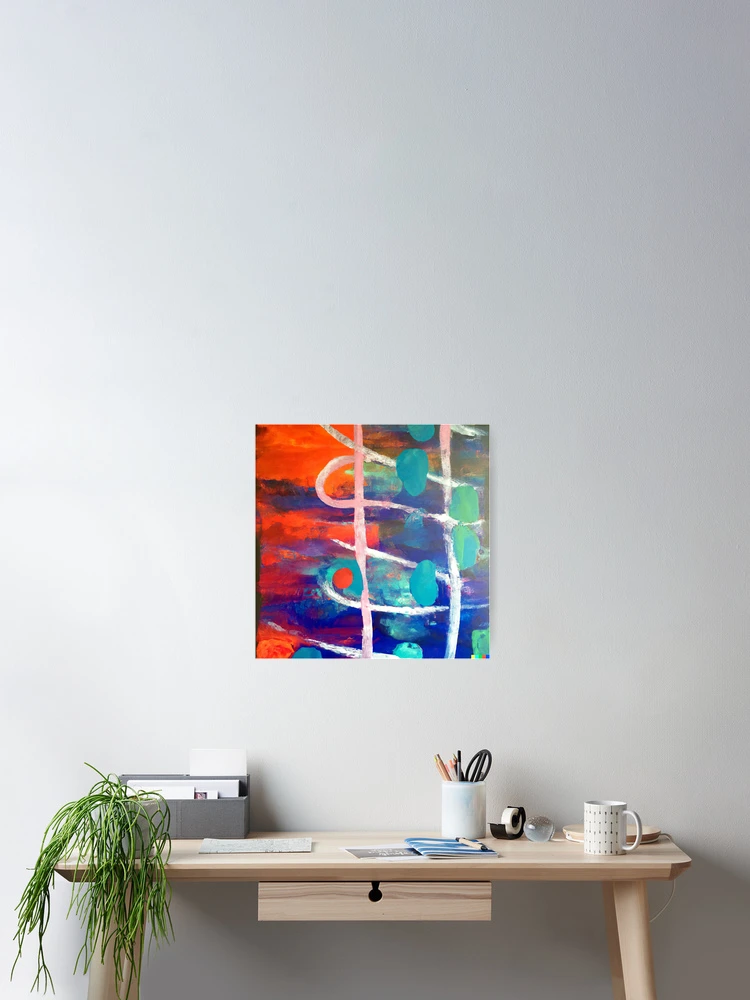Thumbnail 2 of 3, Poster, Multicolor Abstract Expression Pattern designed and sold by inquestyle.