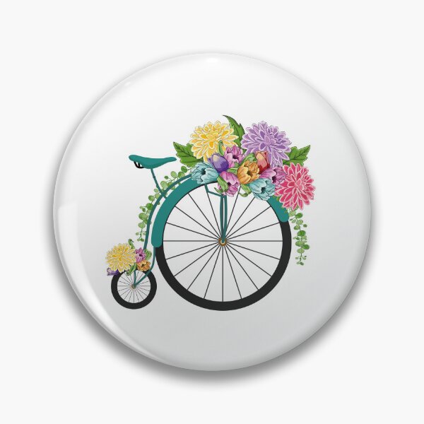 Item preview, Vintage Floral High Wheel Bicycle Art - Spring Flowers designed and sold by Ayesha Saleem.