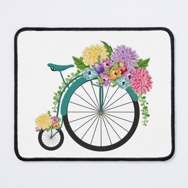 Item preview, Vintage Floral High Wheel Bicycle Art - Spring Flowers designed and sold by Ayesha Saleem.