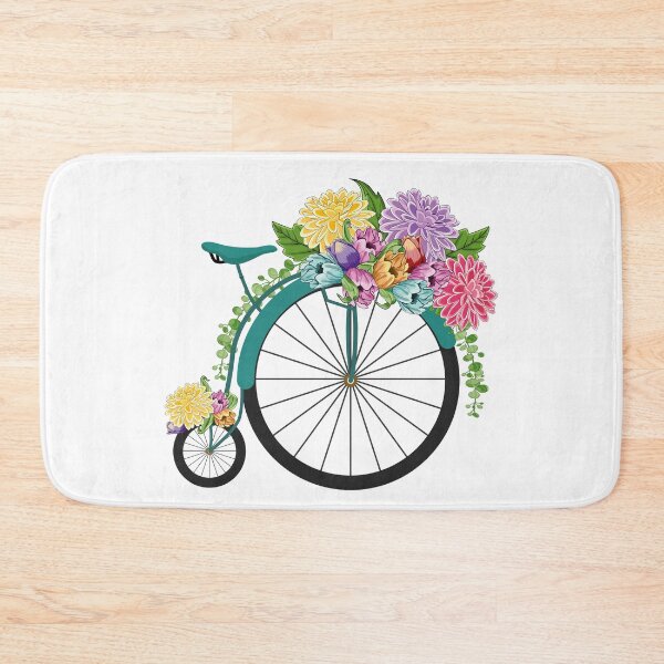 Item preview, Vintage Floral High Wheel Bicycle Art - Spring Flowers designed and sold by Ayesha Saleem.