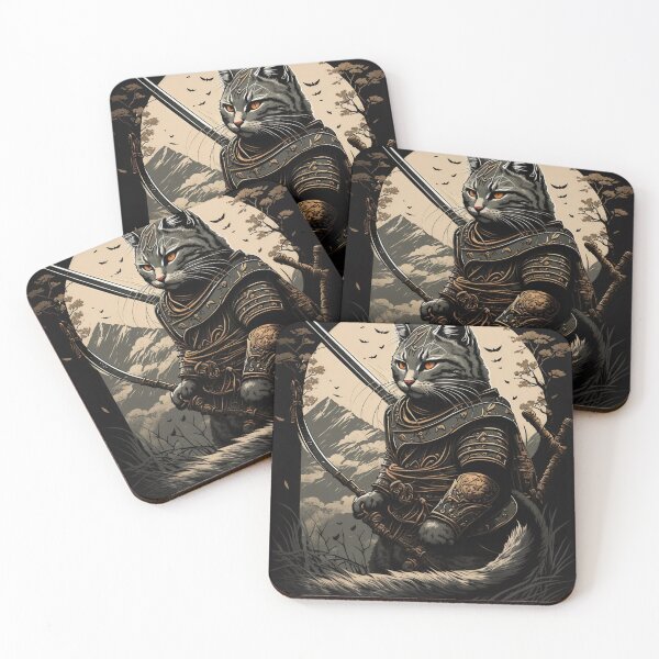 Item preview, *The Allure of Samurai Cat: A Magnificent Japanese Illustration* designed and sold by trendarmy.
