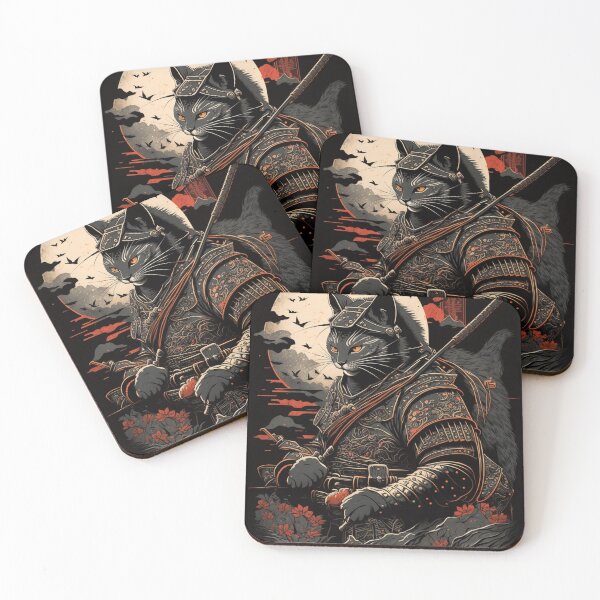Item preview, *The Mysterious Samurai Cat: A Captivating Japanese Illustration* designed and sold by trendarmy.