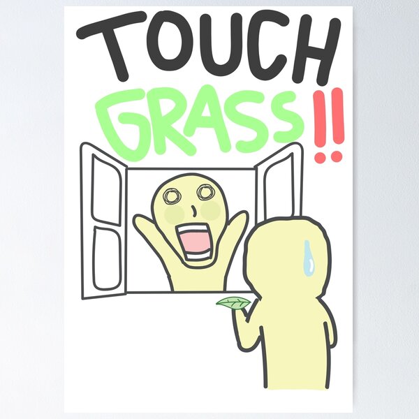 Touch Grass Meme Sticker Greeting Card for Sale by LMFDesigns