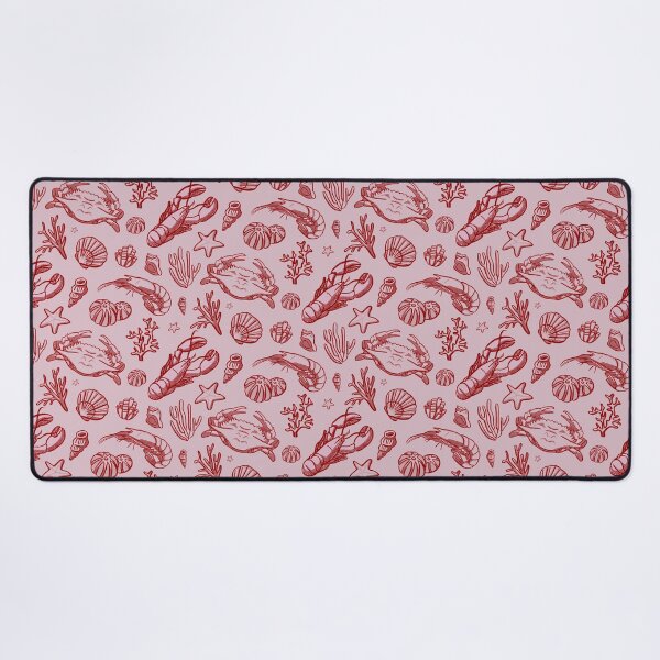 Item preview, Pink and red seafood repeat pattern designed and sold by LucyFaulke.