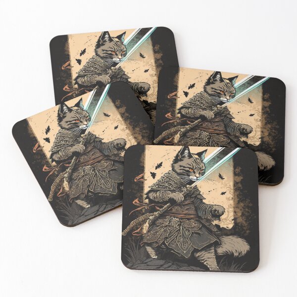Item preview, *The Dynamic Samurai Cat: A Thrilling Japanese Illustration* designed and sold by trendarmy.