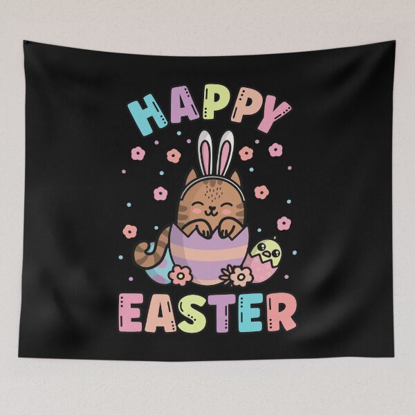 Item preview, Happy Easter Kawaii Tabby Cat Cute Spring Egg Hunting designed and sold by JokeGysen.