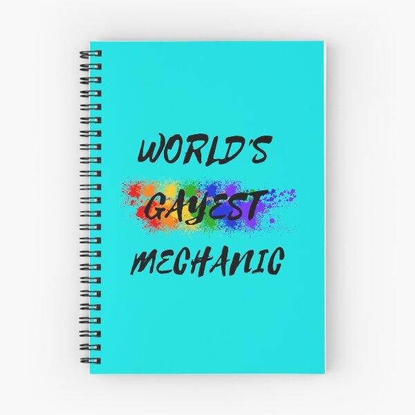 Item preview, World's Gayest Mechanic Queer Humor With Rainbow Colors For Proud Gay Mechanics In Cyan designed and sold by LuckyKermit.
