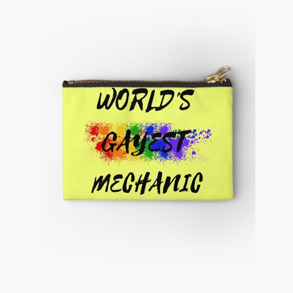 Item preview, World's Gayest Mechanic Queer Humor With Rainbow Colors For Proud Gay Mechanics In Yellow designed and sold by LuckyKermit.