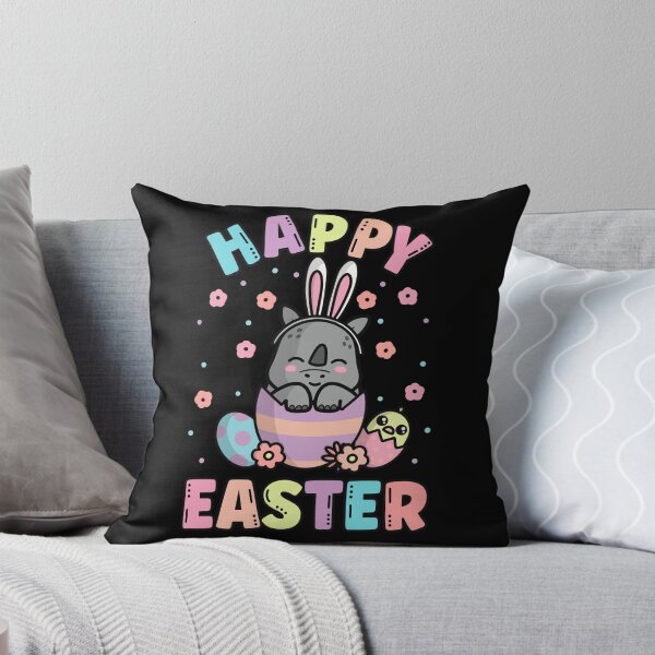 Item preview, Happy Easter Kawaii Rhino Cute Spring Egg Hunting designed and sold by JokeGysen.
