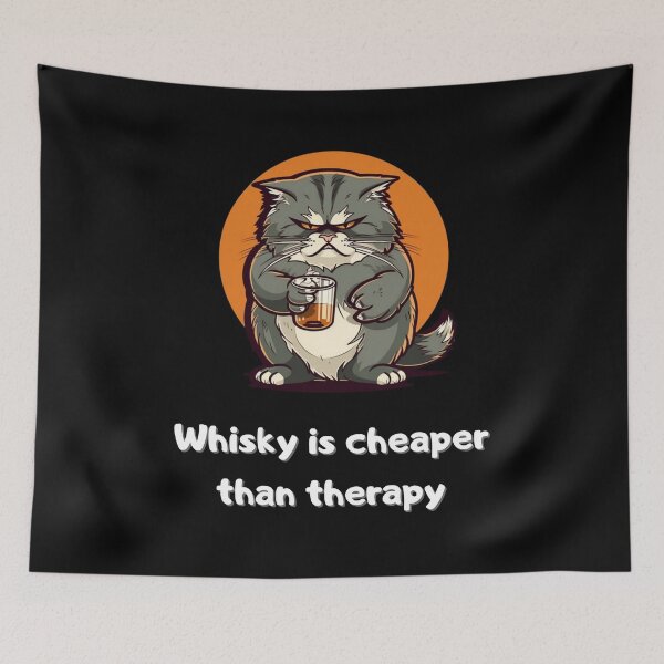 Item preview, Whisky is cheaper than therapy Funny T-Shirt essential T-Shirt designed and sold by TheWhiskyMerch.