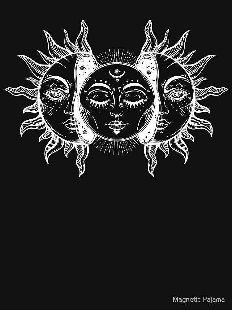 Vintage Sun and Moon Solar Eclipse by MagneticMama
