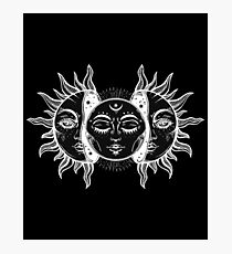 Vintage Sun and Moon Solar Eclipse Photographic Print
