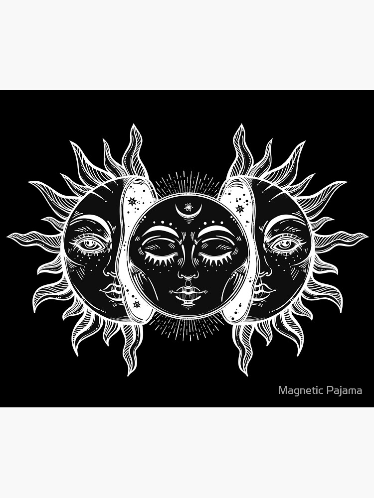 Vintage Sun and Moon Solar Eclipse by MagneticMama
