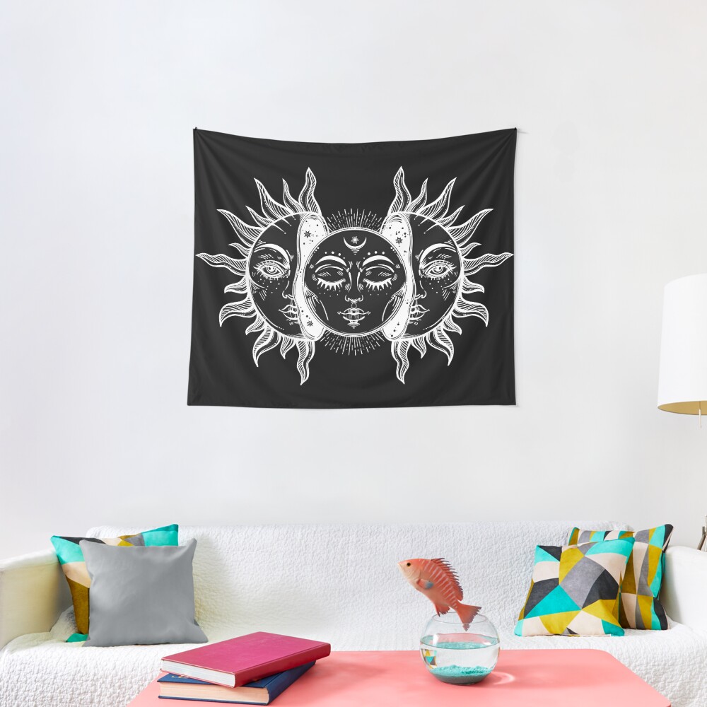 Vintage Sun and Moon Solar Eclipse | Tapestry