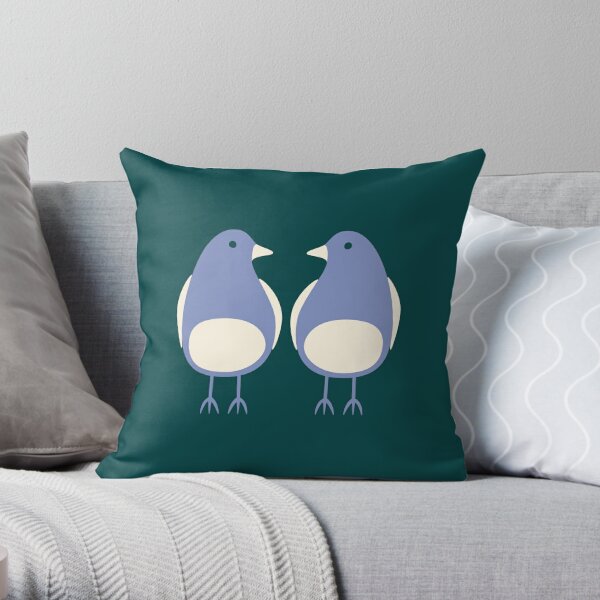 Blue Bird Perched on a Rock - Nature Photography Throw Pillow by Noveltees