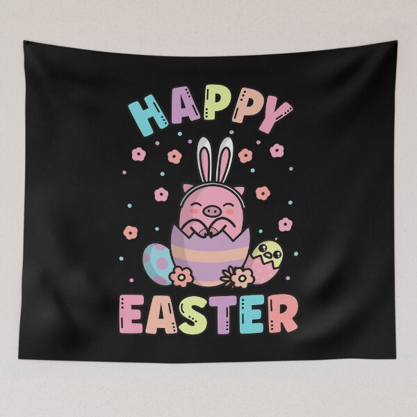 Item preview, Happy Easter Kawaii Bunny Pig Cute Spring Egg Hunting designed and sold by JokeGysen.