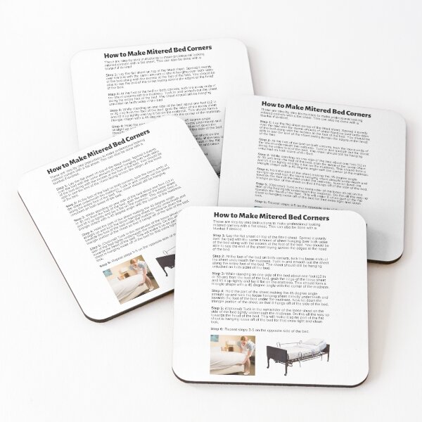 Item preview, How to Make Mitered Bed Corners Infographic designed and sold by Caregiverology.