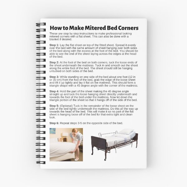 Item preview, How to Make Mitered Bed Corners Infographic designed and sold by Caregiverology.