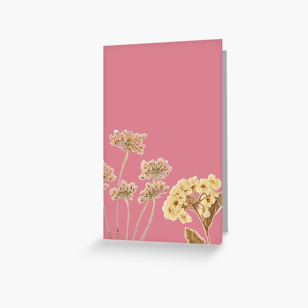 Dried Floral Bouquet on Light Background - Pink Minimal Aesthetics  Greeting Card for Sale by kaespo