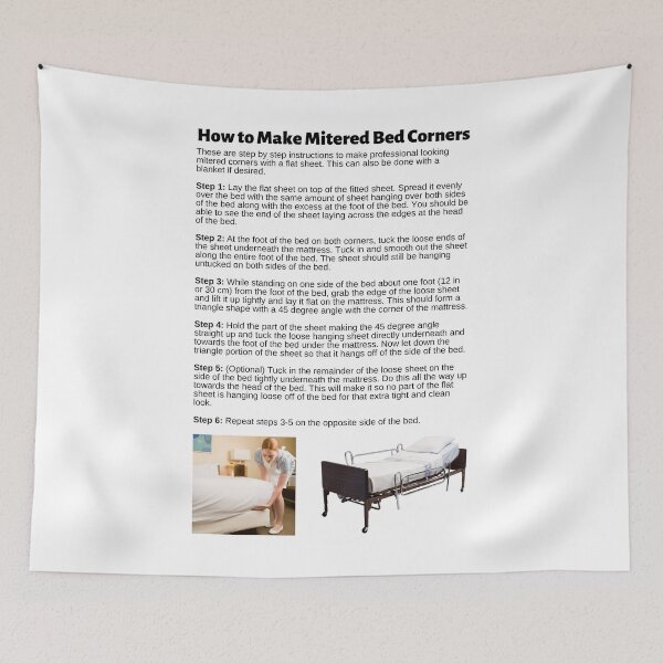 Item preview, How to Make Mitered Bed Corners Infographic designed and sold by Caregiverology.