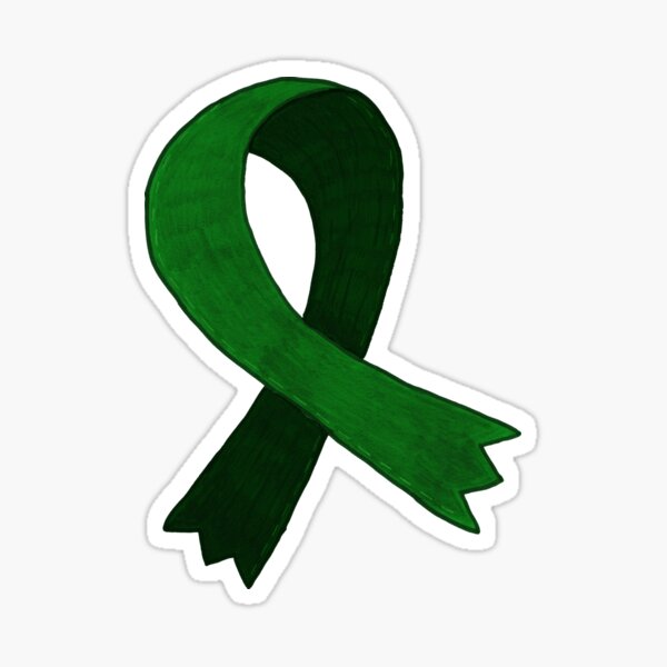 Dark Green Awareness Ribbon Sticker