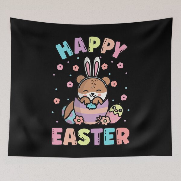 Item preview, Happy Easter Kawaii Bunny Sea Otter Cute Spring Egg Hunting designed and sold by JokeGysen.