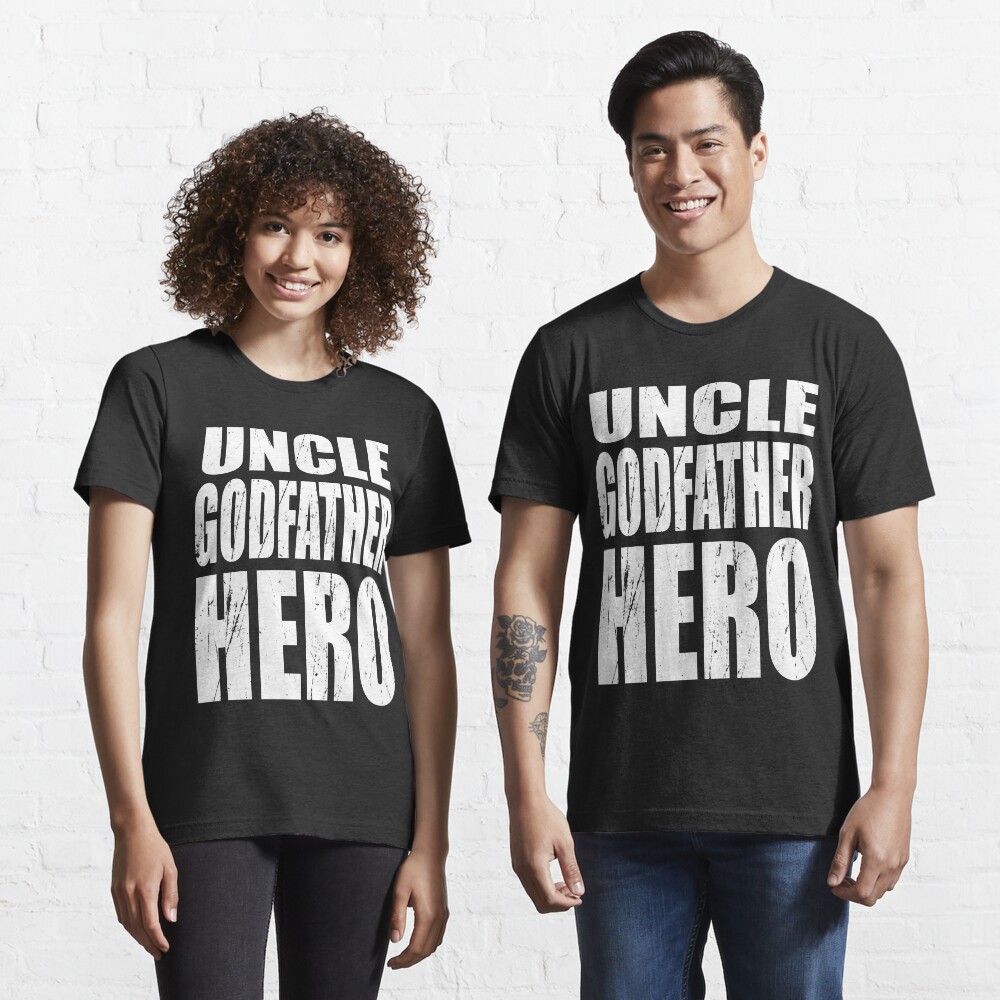 "Cool Uncle Funny T Shirts Uncle Godfather Hero T Shirt Baby Shower