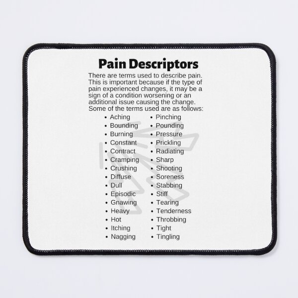 Item preview, Pain Descriptors Infographic designed and sold by Caregiverology.
