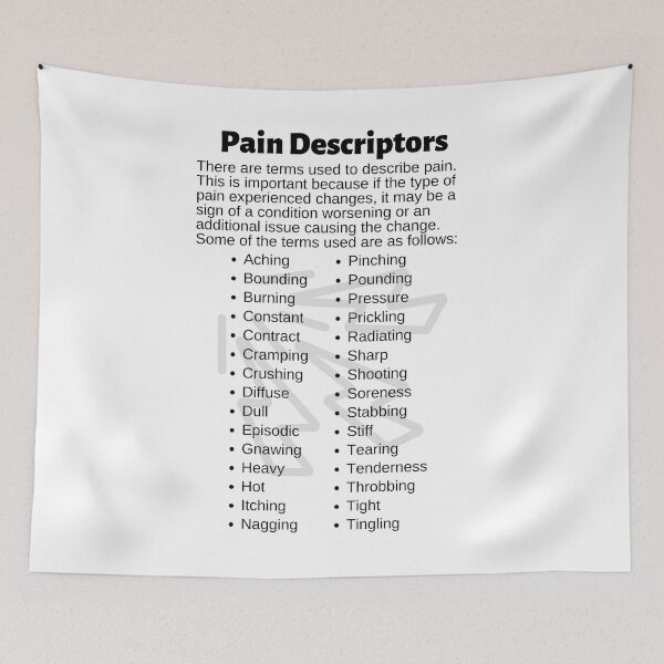Item preview, Pain Descriptors Infographic designed and sold by Caregiverology.