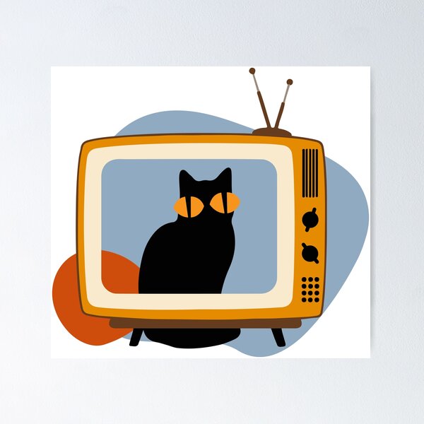 Cat with retro telephone icon, Cute and funny vintage color