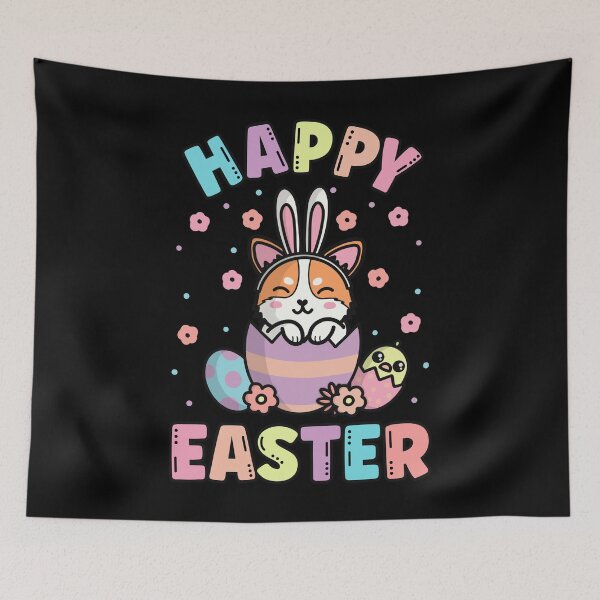 Item preview, Happy Easter Kawaii Bunny Corgi Dog Cute Spring Egg Hunting designed and sold by JokeGysen.