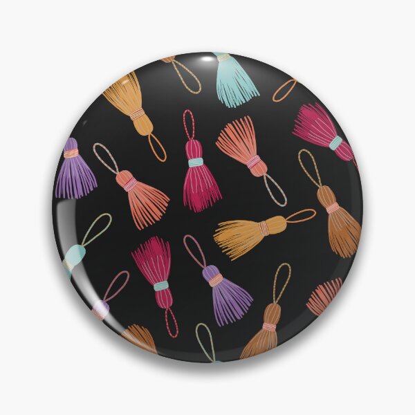 Item preview, Colourful Tassels Black background designed and sold by Lozzie Eliza Designs.